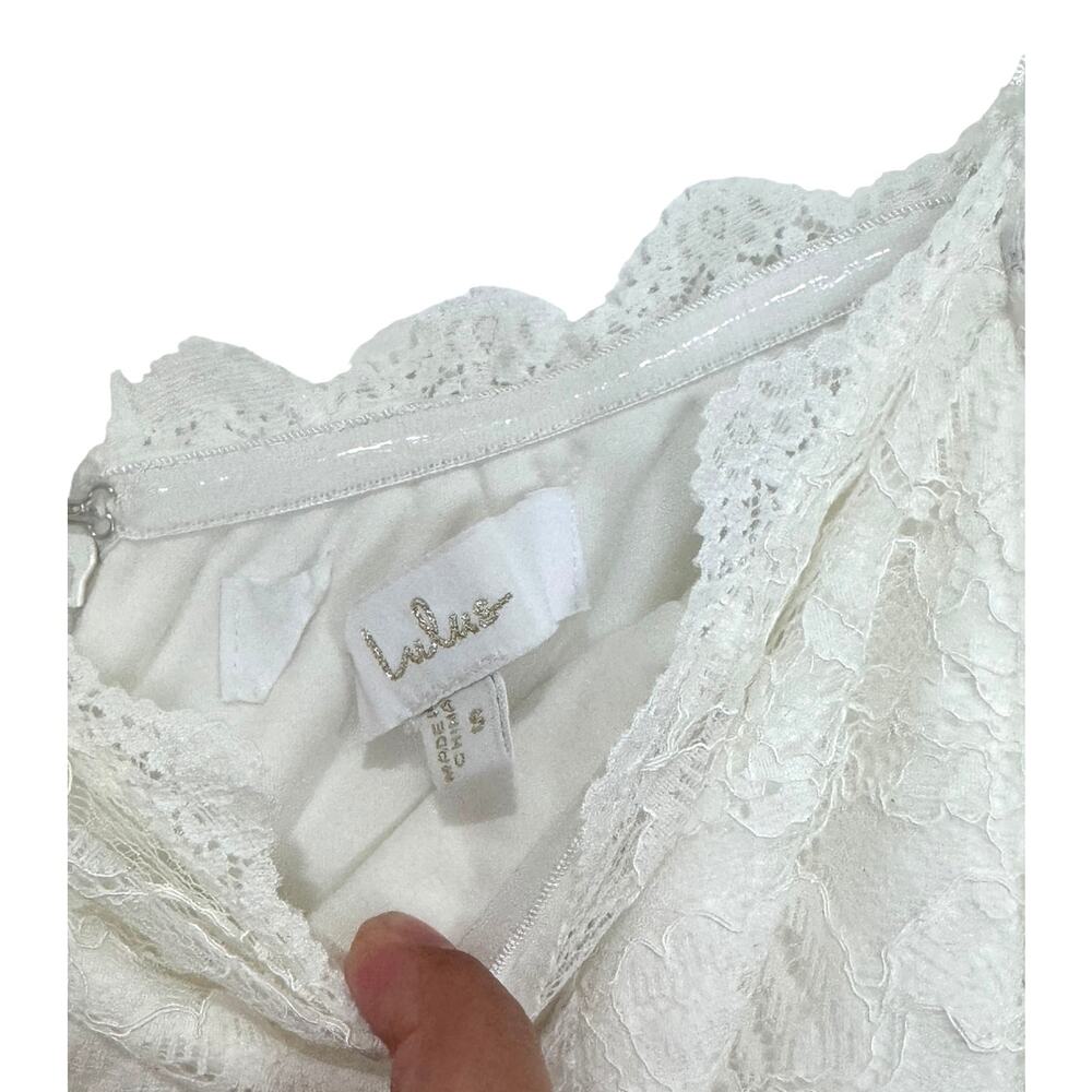 Lulus Beloved Promise White Lace Off-the-Shoulder Mermaid Maxi Dress S - Picture 6 of 6